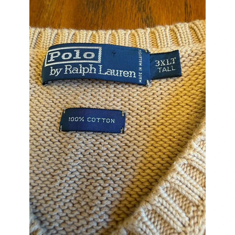 Vintage Polo Ralph Lauren Sweater Vest Mens 3XLT Cotton Pony Preppy